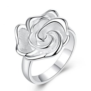 Unique Design 3D Rose Flower Open Hollow Out Design Finger Ring Fashion Jewelry For Women