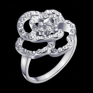 New Design Flower Diamond Ring Antiallergic Ring Jewelry Fashion For Women