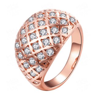 Luxury Flowers Rings With Zircons Brilliant Cut CZ Diamond Jewelry For Women