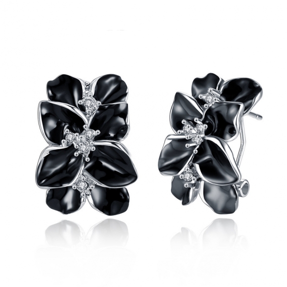 Fashion Genuine Elements Austrian Crystal Flower Earring Jewelry Fashion For Women