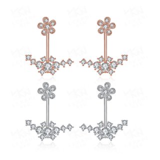 Romantic Flower Earrings Stud Diamond Jewelry Fashion For Women