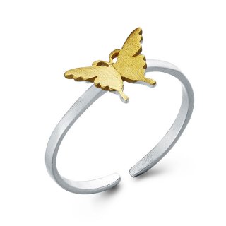 Beautiful Butterfly Ring 925 Sterling Silver Adjustable Ring For Women