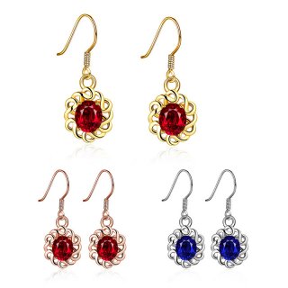 High-end Zircon Crystal Earring Gold Plated Earrings Fashion Jewelry for Women