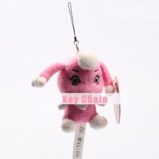 Pink Adorable Big Eyes Plush Doll Toy Soft Stuffed Key Chain For Kids Gifts
