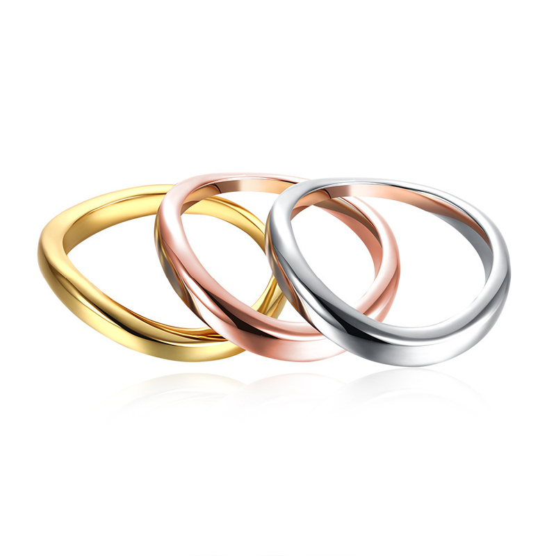 Hot Sales Gold Plated Three Circle Fingers Ring Fashion Jewelry Wedding Gifts Top quality for Women