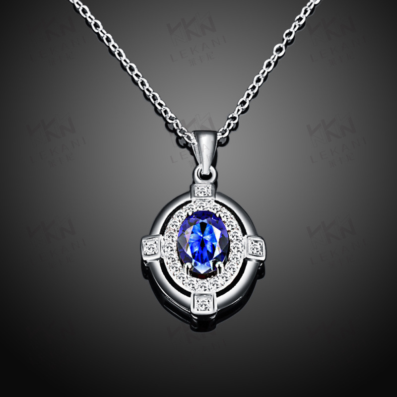 Fashion 925 Sterling Silver Crystal Necklaces For Women SPN012
