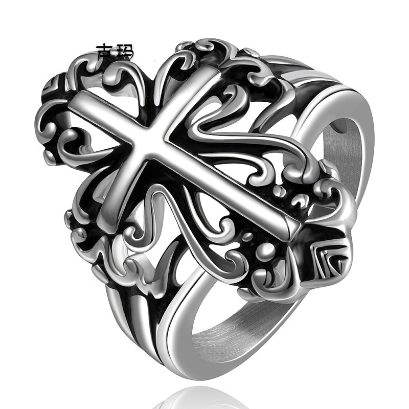 Punk Style Fashion Cross Design Ring for Men GMYR031